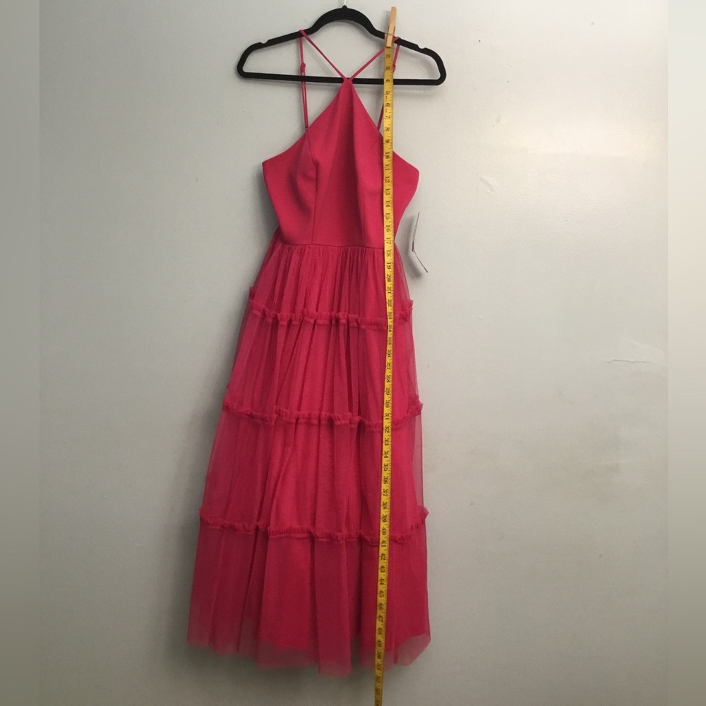 Adrianna Papell Red Halter Tiered Maxi Dress - Picture 15 of 16